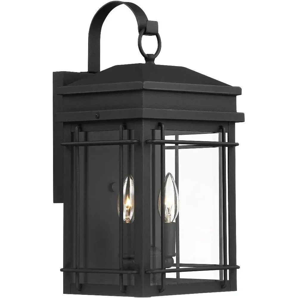 Rotherfield Vintage Outdoor Wall Light Fixture Black Lantern 2-Light 17